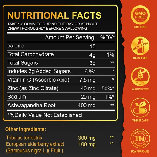 Male Enhancement 120 Gummies- Vital Surge Testo Extra Strength Gummy Performance - Picture 2 of 11