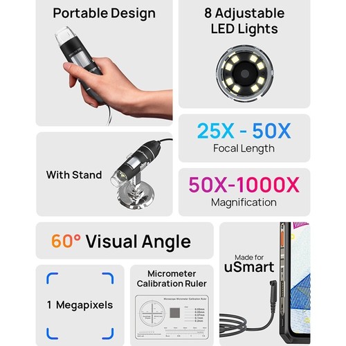 Ulefone Digital Mikroskop uSmart C01 für Armor 9 / 13 / 16 Pro / 18T / 19T - Bild 4 von 13