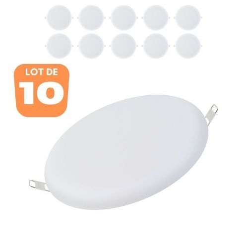 Spot LED 8W 6400K sans cadre pour cuisine et bureau lot de 10