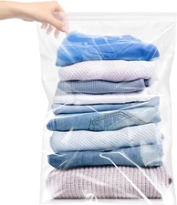 Large 5 Gallon Plastic Zipper Storage Bags 18X24 Inches Clear Reclosable Storage