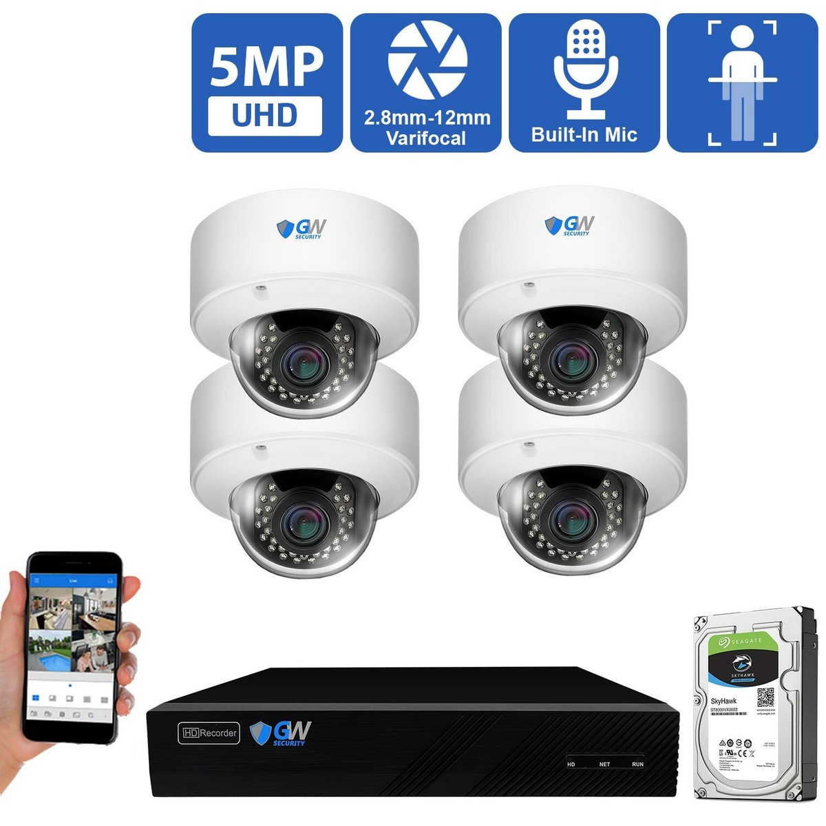 Ip Caméra Nvr Wanscam Channel NVR X 5MP AI Varifocal Mic IP