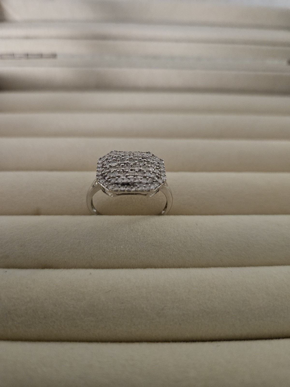 Silver 925 Ring Rectangular White Cubic Zirconia … - image 8