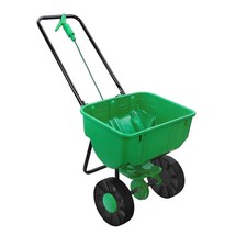 AMOS Fertilizer Rock Salt Sand Rotary Broadcast Spreader 25L Capacity Push Walk