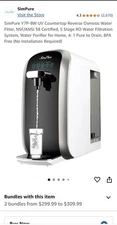 NEW SimPure Y7P-BW UV Countertop Reverse Osmosis Water Filtration Purification