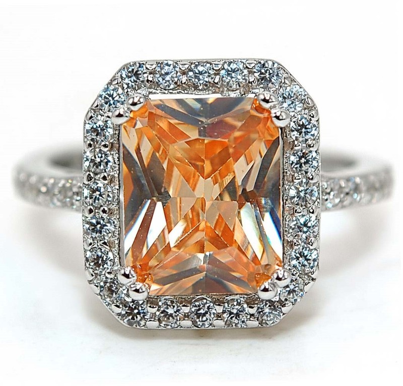 4CT  Padparadscha 925 Sterling Silver Ring Sz 8 MM4-1