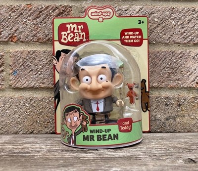 MR BEAN WIND-UP & WATCH THEM GO TOY FIGURE + TEDDY & COLLECTORS CARD NEW BOXED