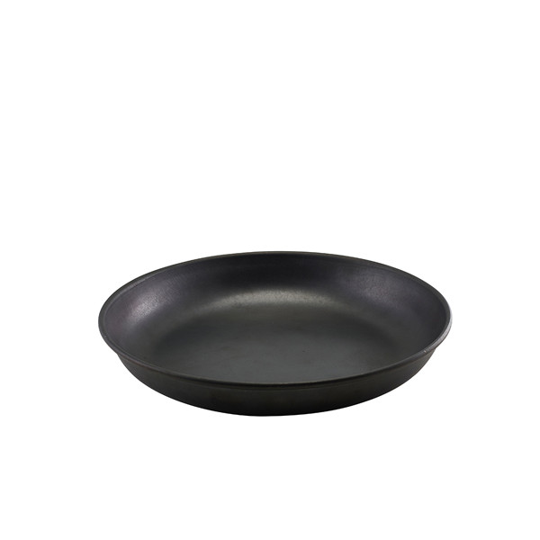 GenWare Black Vintage Steel Coupe Plate BBQ Dishes & Burger 24cm Pack of 12