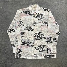 Vintage Abstract Print Shirt Mens Medium Long Sleeve Button Up 70s Retro
