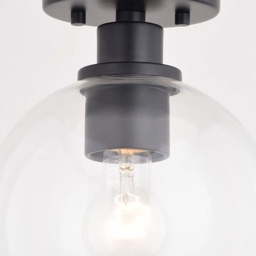 Vaxcel Lighting C0304 Marshall 8"W Semi-Flush Globe Ceiling - Black - Picture 5 of 12