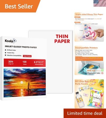 Koala Glossy Thin Inkjet Paper 8.5x11 Inches 100 Sheets Compatible with Inkje...