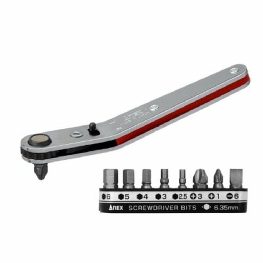 ANEX Bent-up Head Offset Ratchet Drivers Bits 9-pcs No. 429 Japan