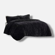 Intelligent Design Black Malea Shaggy Faux-Fur Duvet Cover 3-Pc Set, Full/Queen