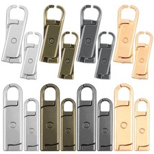 16 PCS Zipper Pull Replacement Detachable Pull Tabs Silver Bronze Gold Gun Black