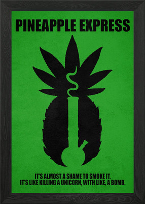 Gerahmtes Wandbild Pineapple Express Poster Leinwanddruck Bild
