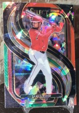 2025 Panini Select James Wood Red/Green Ice Prizm Premier Level #172 Nationals