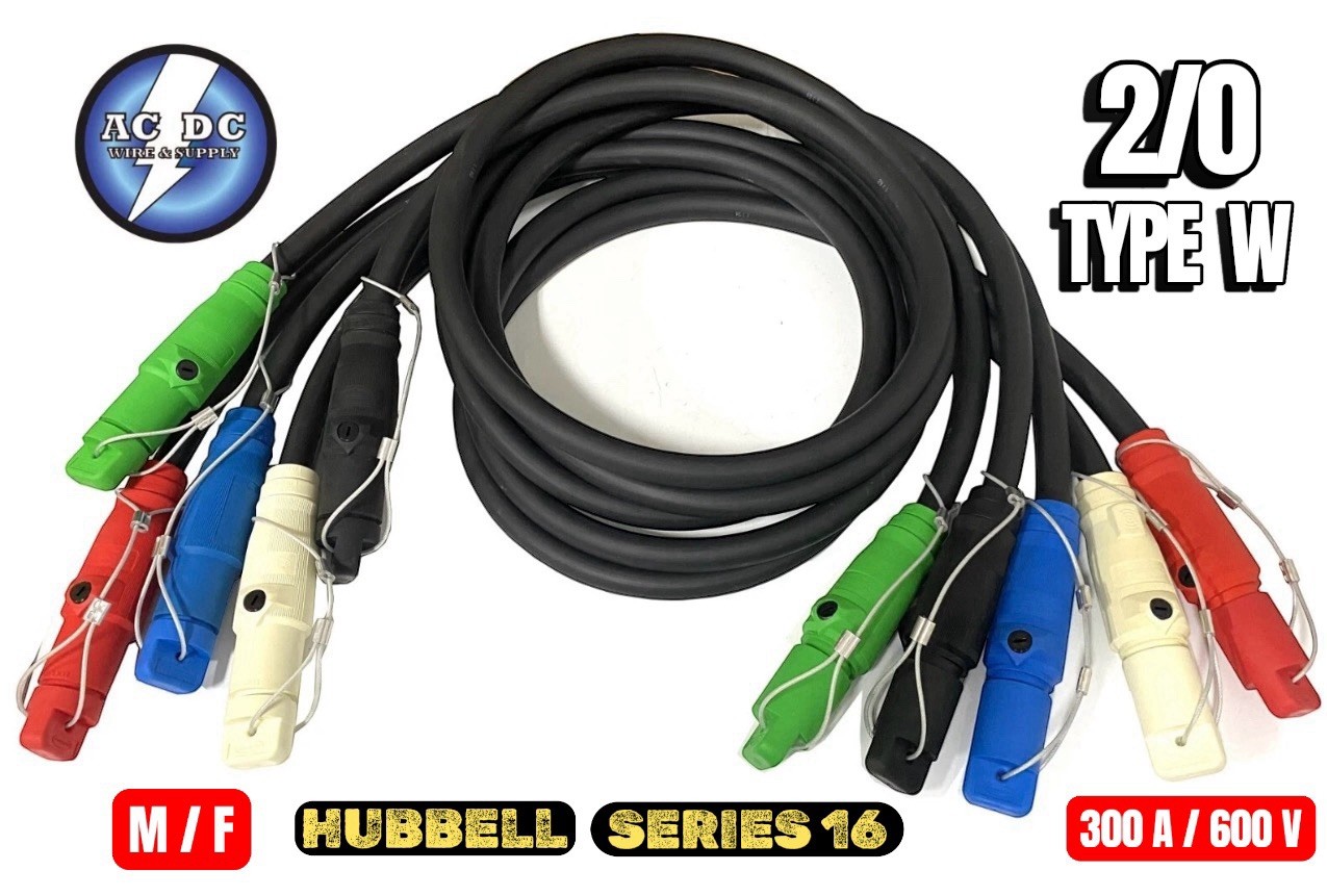 CAM LOCK 2/0 TYPE W Entertainment ,Generator Power Cables  5 CABLE SET WITH CAPS