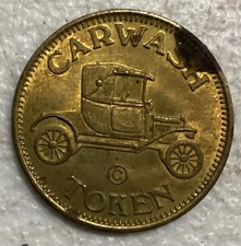 Vtg Car Wash Brass Tone Token - Satisfaction Guaranteed Or Double Your Dirt Back