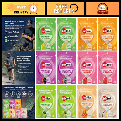 Electrolyte Chews Variety Pack - 120 Count Chewable Tablets for Hydration, Salt