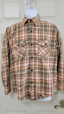 Vtg FROSTPROOF Plaid Flannel Shirt 70s Mens Medium 15-15 1/2 Made In USA