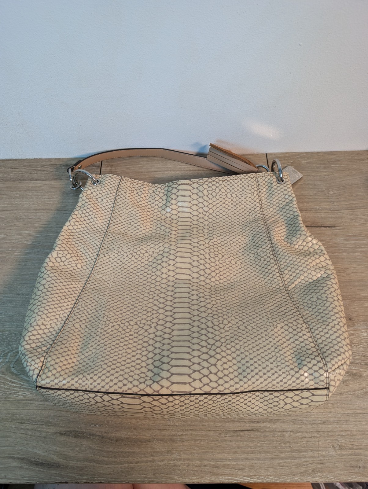 Coach Cream Park Python Embossed Leather Hobo F24… - image 3