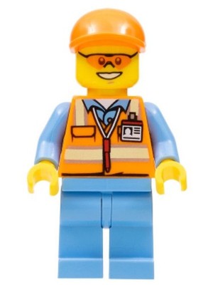 LEGO  Minifigur cty0677 - Orange Safety Vest with Reflective Stripes - City