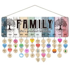 1 Set Wooden Family Birthday Reminder Calendar Board, Life's Greatest