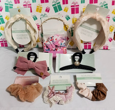 Hair bow claw clip, head band hair band, scrunchie. lace, bows, pearls. Lot of 9