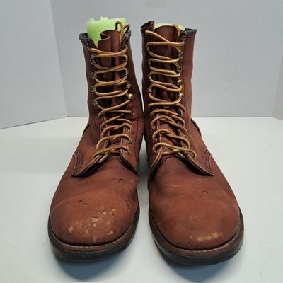 Vintage Red Wing  957 Leather Work Boots Red Lace Up Men's 12 EE