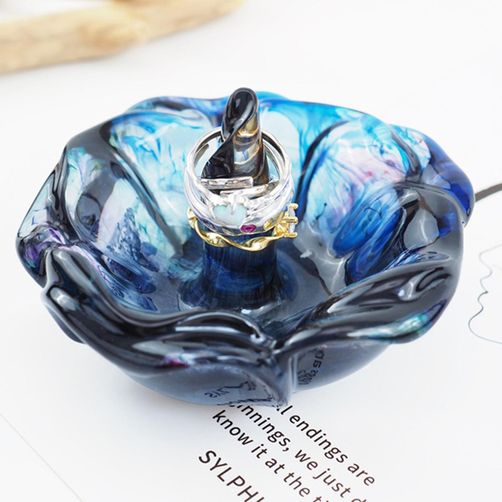 DIY Crystal Drop Glue Epoxy Resin Rose Rings Holder Storage Silicone Mold Tool s