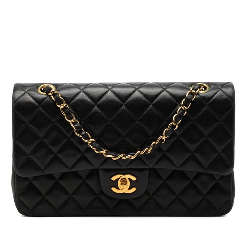 Chanel Coco Mark Matelasse 25 Double Flap Chain Shoulder Bag Lambskin 115169