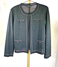 MING WANG BLACK DECOR JACKET SZ L