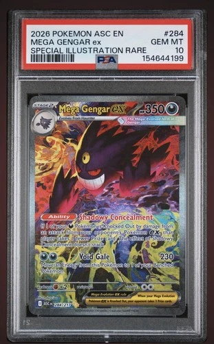 Pokémon Ascended Heroes Mega Gengar ex 284/217 Holo PSA 10 2026 PSA 10
