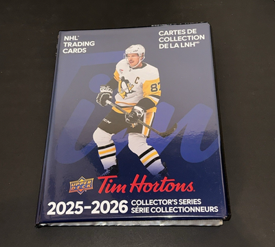 tim hortons hockey card binder 2025-26 UD TIM HORTONS Hockey 156 cards in Binder BASE SET + 2 Insert Sets  ALBUM