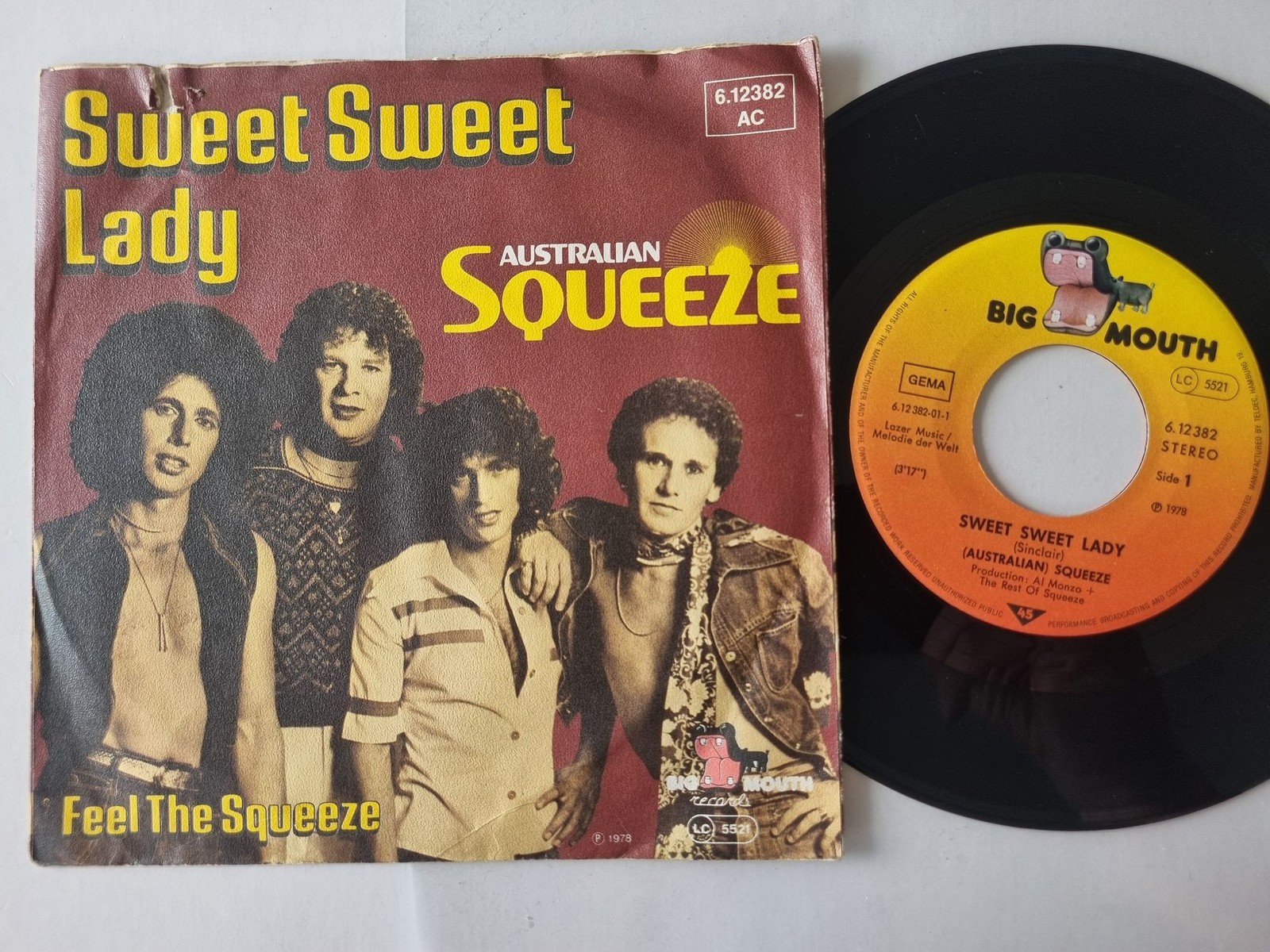 Australian Squeeze - Sweet sweet lady 7'' Vinyl Germany