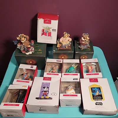 Christmas Ornament & Collectibles Lot Of 12. Boyd Bears/halmark/disney/starwars 