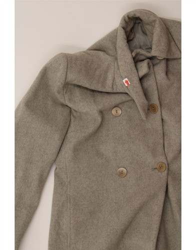 Abrigo SISLEY Mujer Doble Pecho IT 42 Gris Medio Lana FA12 - Imagen 3 de 5