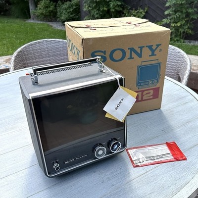 Vintage Sony TV-112 Portable B&W CRT TV w/ Box NOS Paperwork