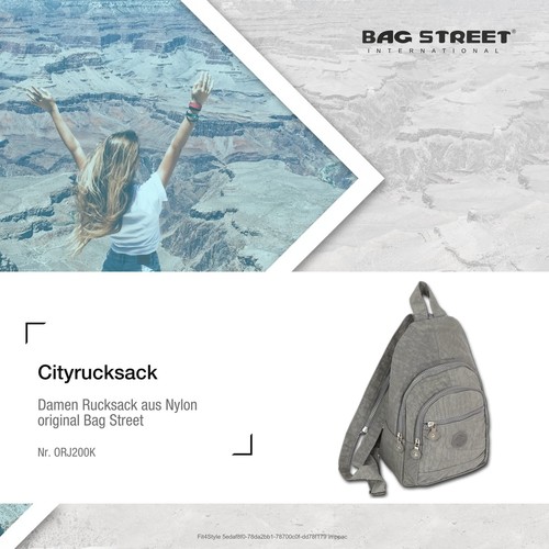 grau Damenrucksack Nylon Bag Street 21x13x35 ORJ200K - Bild 3 von 6