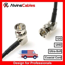 Ultra-Soft 12G SDI Cable BNC to Right Angle 50cm 19in 75 Ohm Shielded Cable