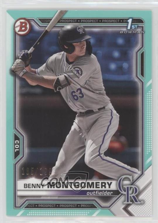 2021 Bowman Draft Aqua 185/199 Benny Montgomery #BD-84 0q4s