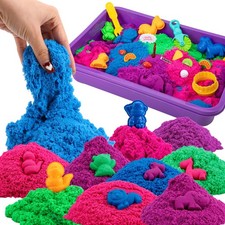 Asoxt Sensory Bin for Boy Girl Kid Toy - 43pcs Play Sand Art Kit with Sandbox...