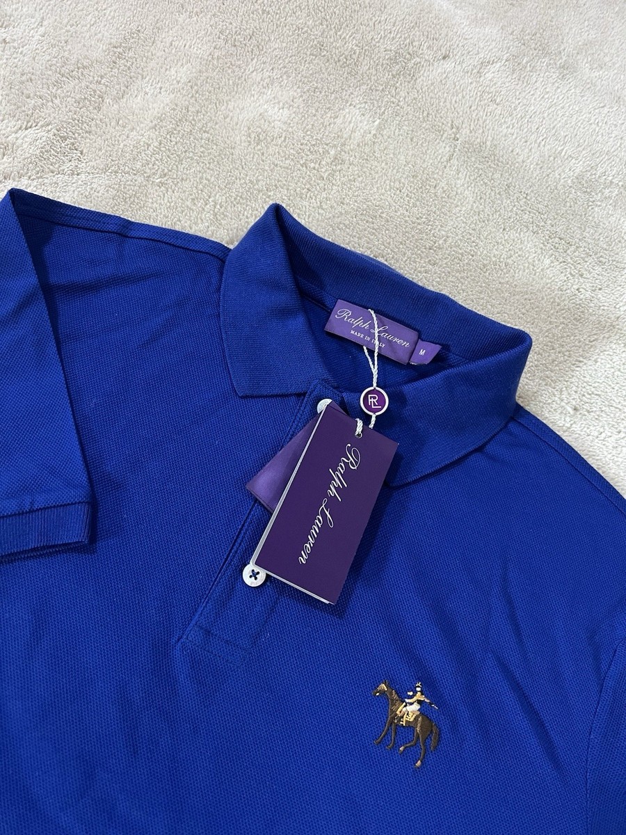 Ralph Lauren Purple Label Men's Polo Shirt M Made in Italy Blue
