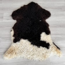  100 Natural Sheepskin Rug,Sheepskin Pelt,Natural Color,dark Brown,white,beige.