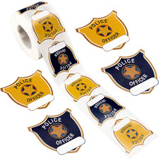 600 Pieces Police Stickers for Kids Badge Stickers Name Tag Seals Cop Officer Pa