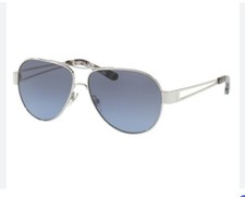 Elegant Sleek Tory Burch Women's Aviator Sunglasses TY6060 Stormy Blue