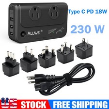 230W Voltage Converter Transformer 220V to 110V Step Down, 4 USB Travel Charger