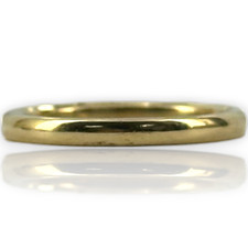 Plain Domed 2mm Wedding Band 14kt 585 Yellow Gold Polish Ring Size 5