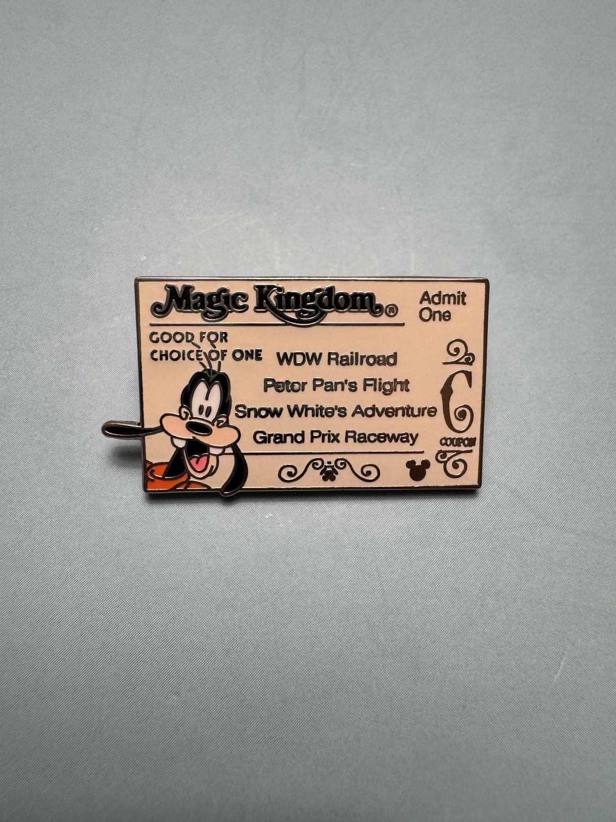 Disney Goofy Magic Kingdom C Ticket Coupon Hidden Mickey Pin