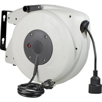 As Schwabe 12645 Wandkabeltrommel 20 M Schwarz Schutzkontakt-Winkelstecker,
