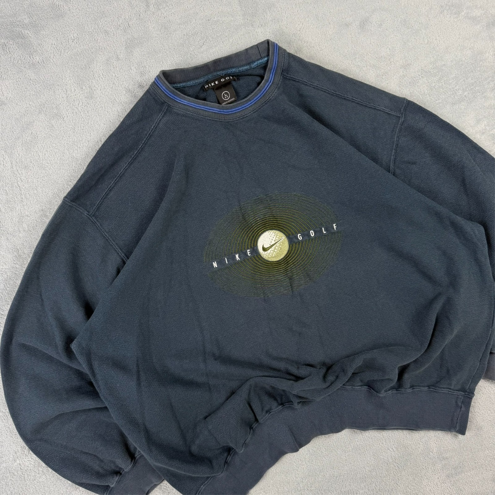 Vintage Nike Golf 1990's Navy Blue Heavyweight Oversized Size Large Sweatshirt image 2
